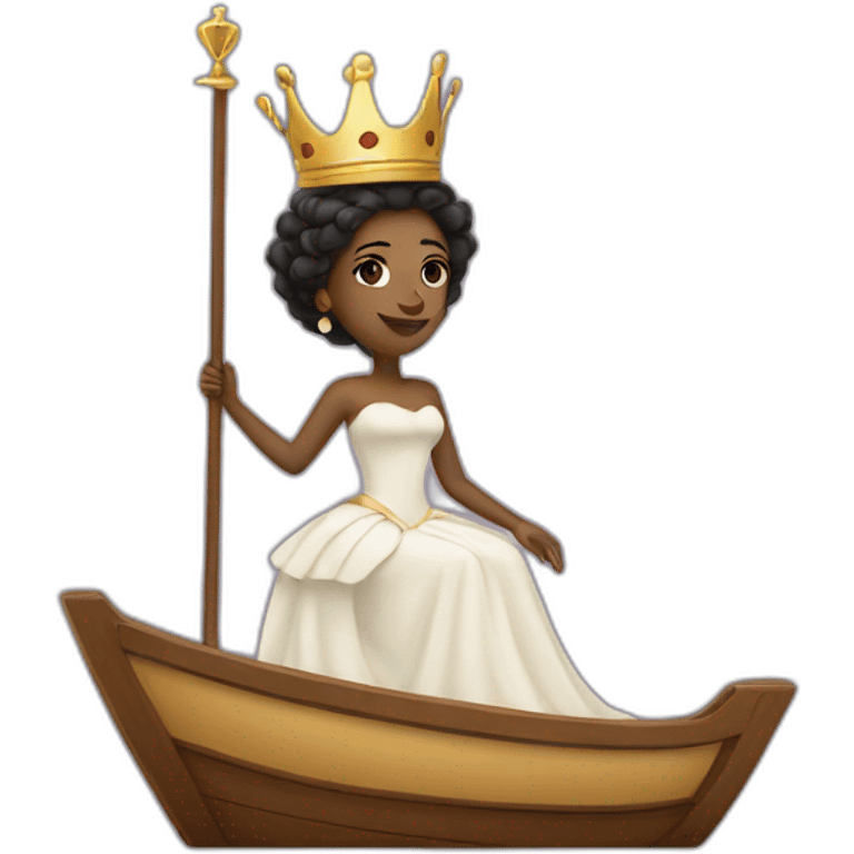 Queen on a boat emoji