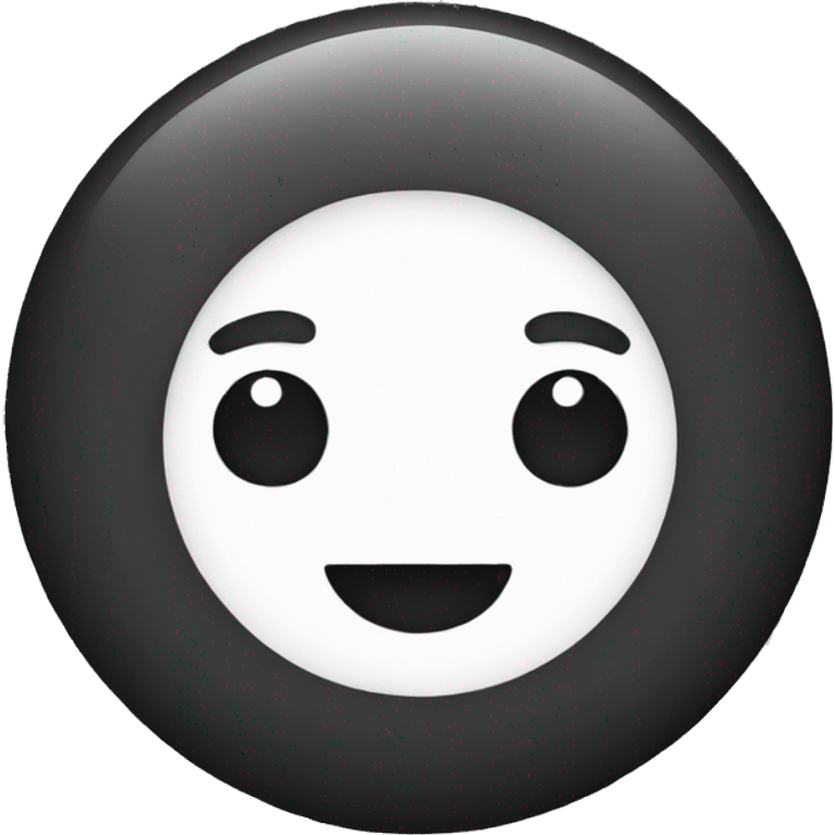 black an white circle with star inside emoji