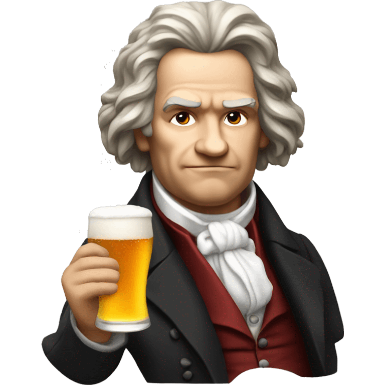 Beethoven with beer emoji