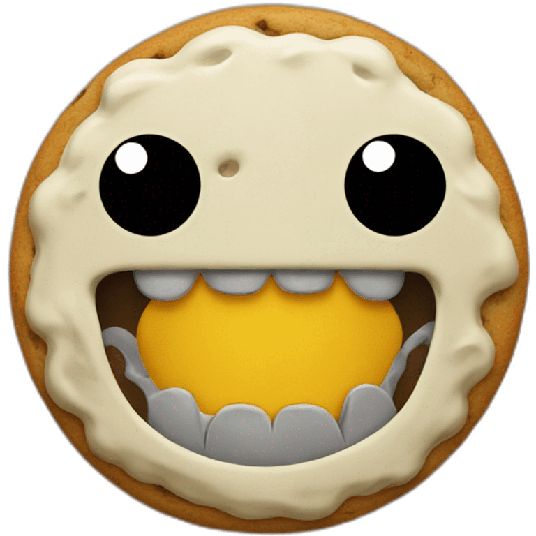 Monstre whit mouth in cookies emoji