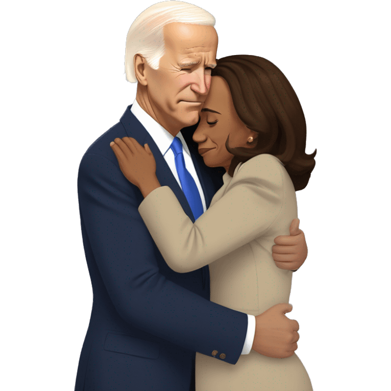 Joe Biden and Kamala Harris Hugging in tears and sadness  emoji