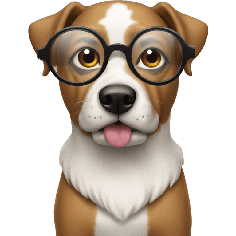 Perro con lentes  emoji