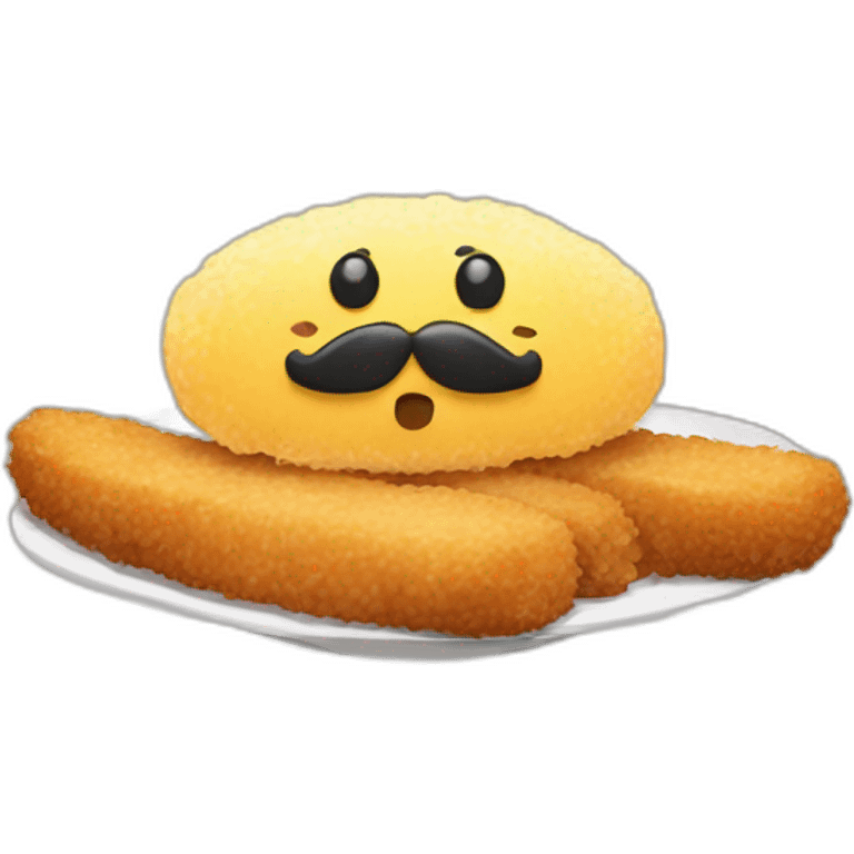 tonkatsu with a moustache emoji