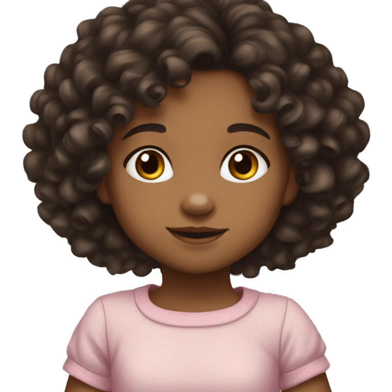 toddler girl dark curly hair medium skin tone emoji