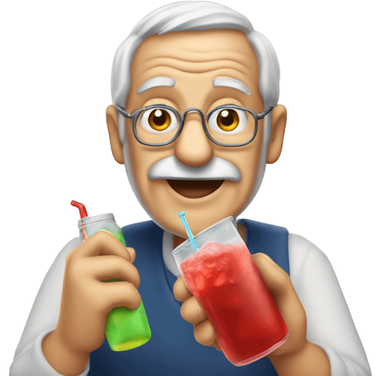 Old man drinking kool aid emoji