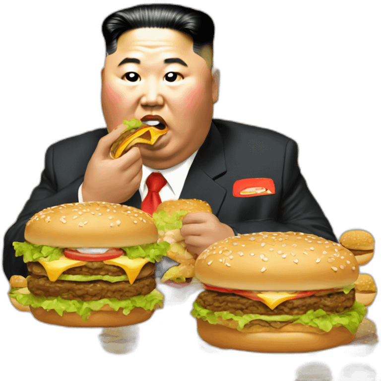 kim jung un eating a big mac emoji