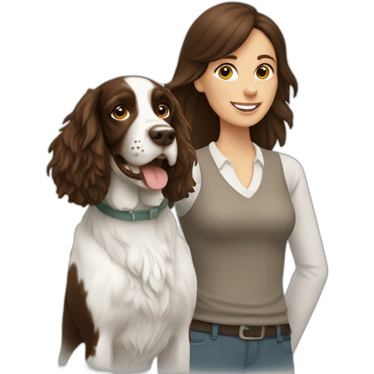 Springer spaniel with woman  emoji