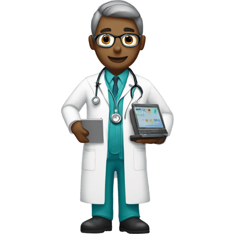 Doctor with a computer emoji