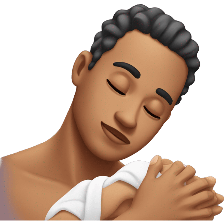 Lightskin man getting massage aesthetic  emoji