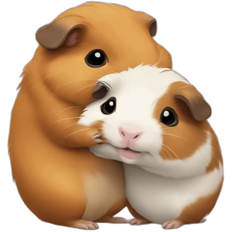 Guinea pig hugging another emoji