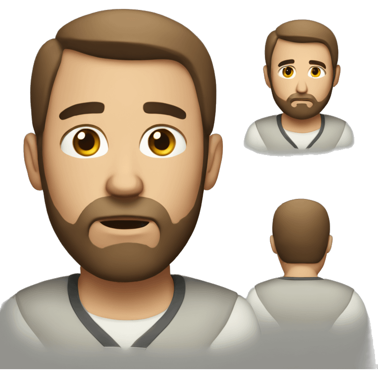 disappointed white man with brown beard and short hair emoji