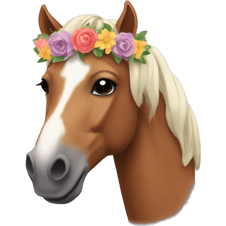 horse with a flower crown emoji