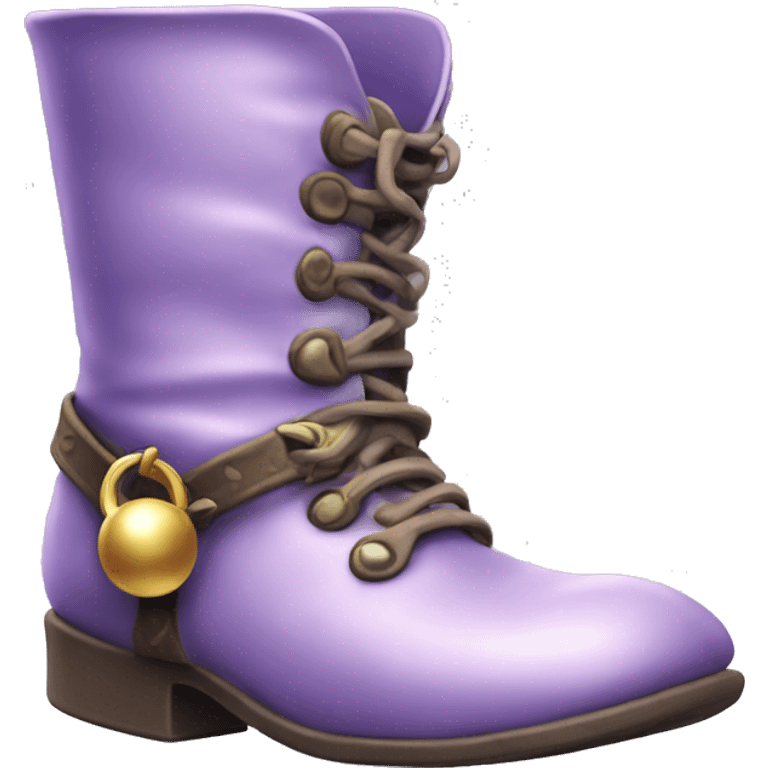 Realistic isolated light purple elf boots with bells. emoji