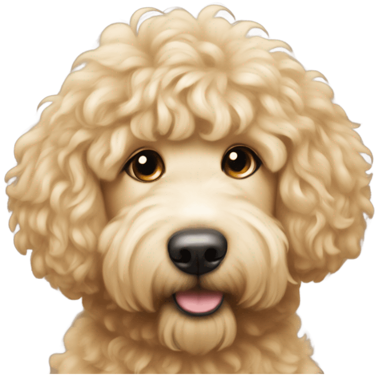 A cute fluffy golden doodle princess emoji