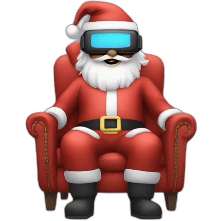 Santa in vr headset on sofa emoji