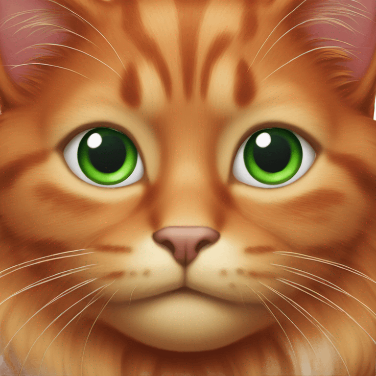 red cat with green eyes  emoji