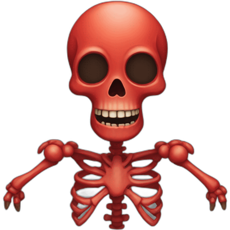 Spooky Red skeleton emoji