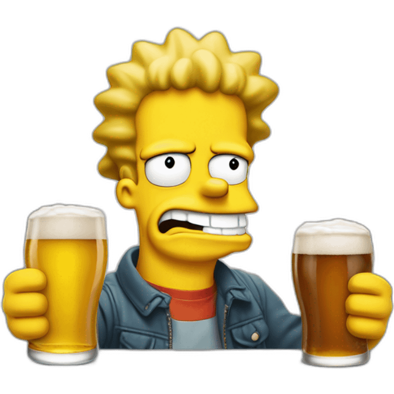 Bart Simpson qui boit une bière emoji