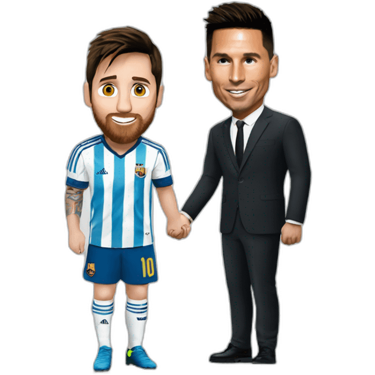 Messi qui embrasse ronaldo emoji