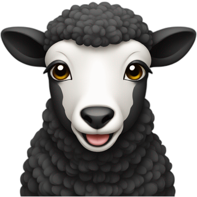 Black lamb whistling emoji