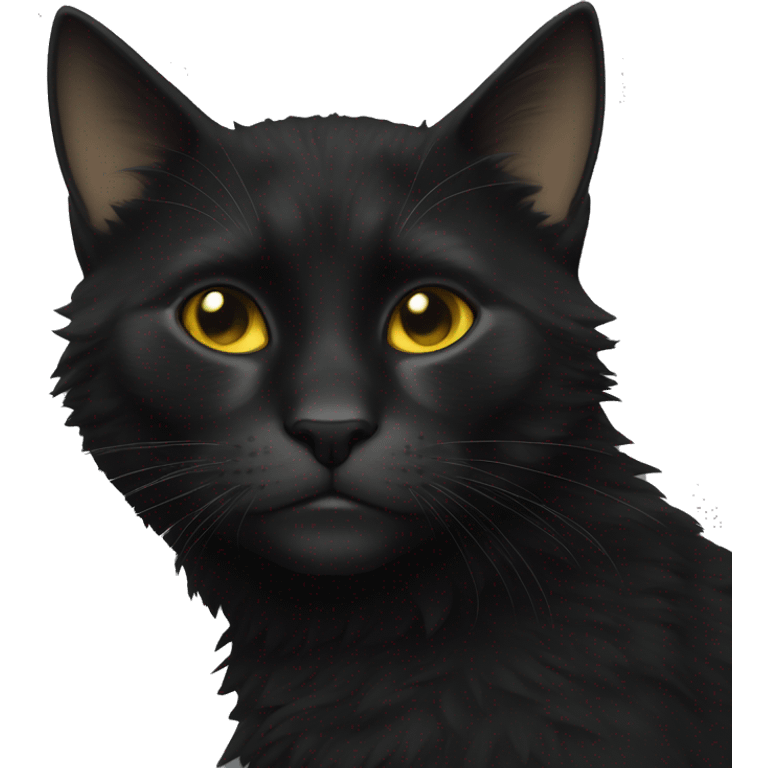 Chat noir avec beaucoup de poile emoji