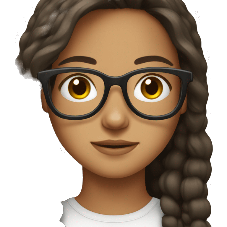 Brunette girl with glasses emoji