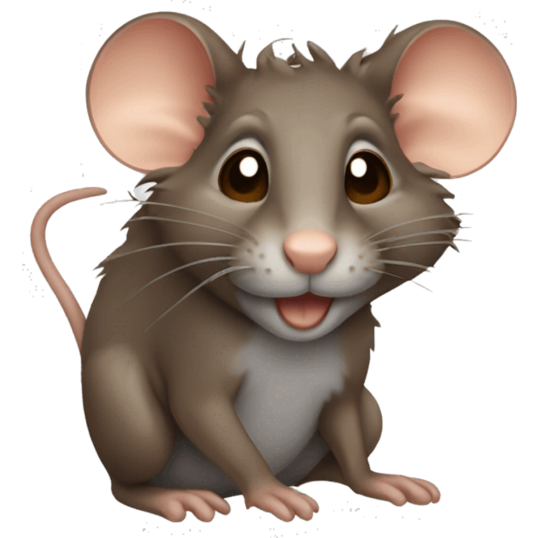 Brown rat with brown curly hair on the top emoji