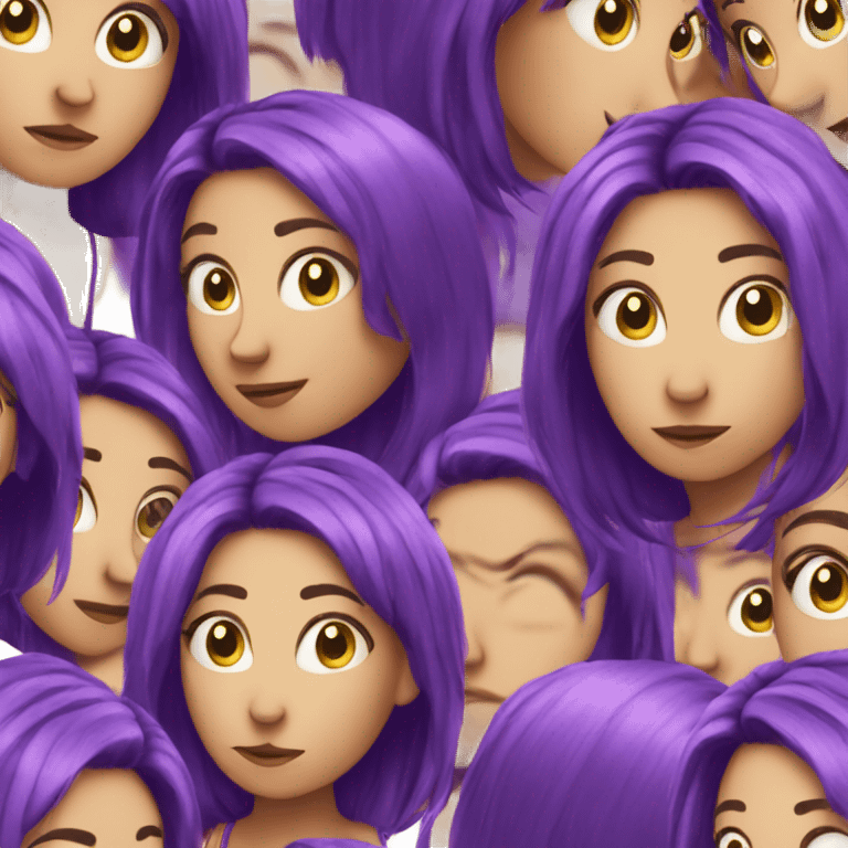 thinking purple hair girl emoji