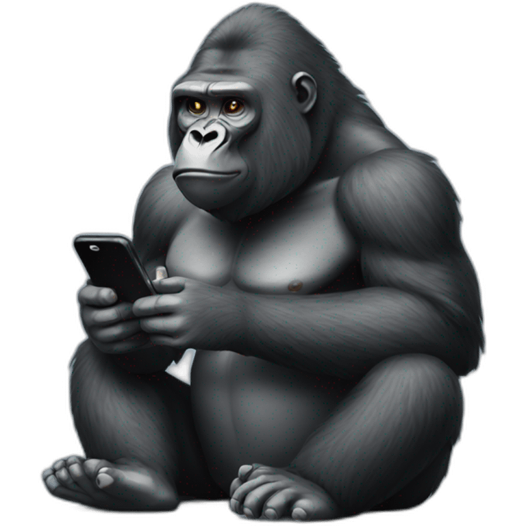 Gorilla using smartphone emoji