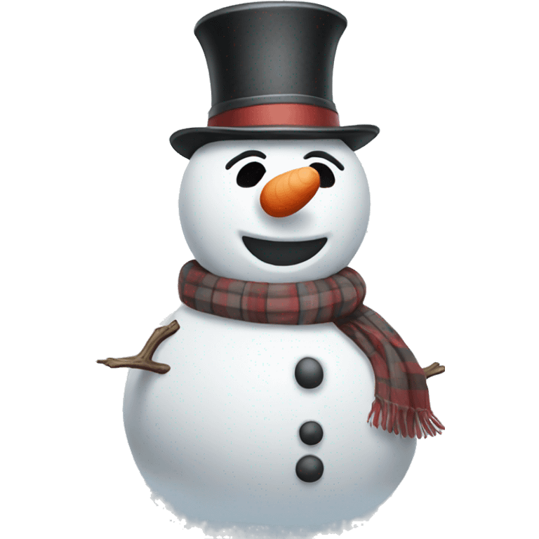 Realistic classic snowman emoji