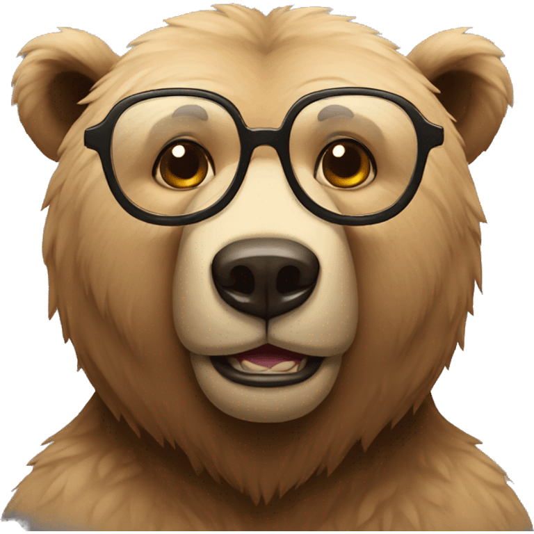 Bear wearing glasses  emoji