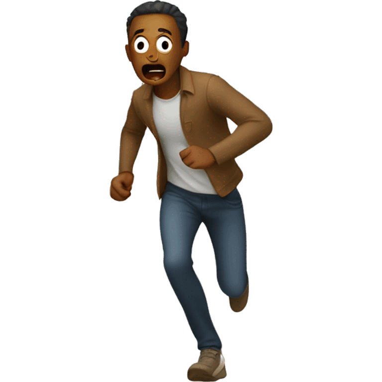 A scared man running away emoji