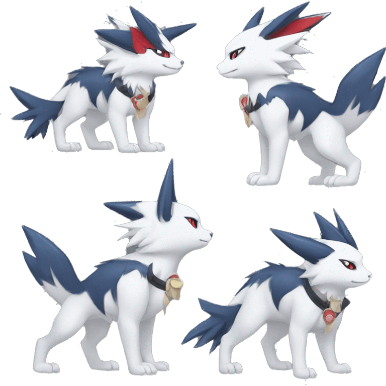 Cool Edgy Nargacuga-Absol-Zangoose-Sneasel-Quilava with a collar on, full body emoji