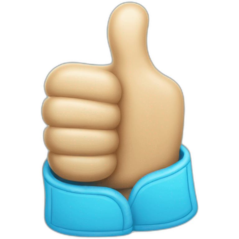 thumbs up blue medical glove emoji