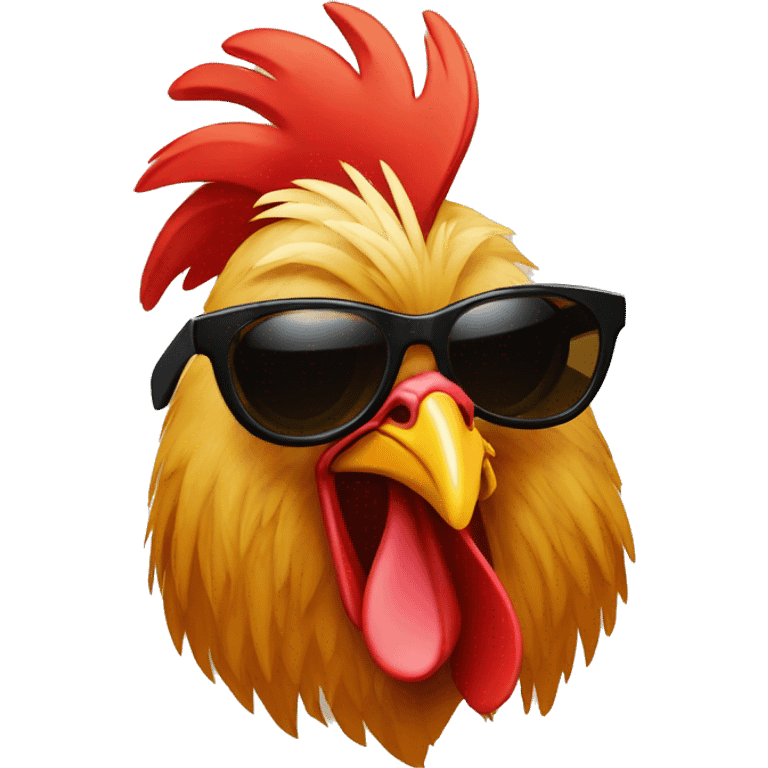 rooster with sunglasses emoji