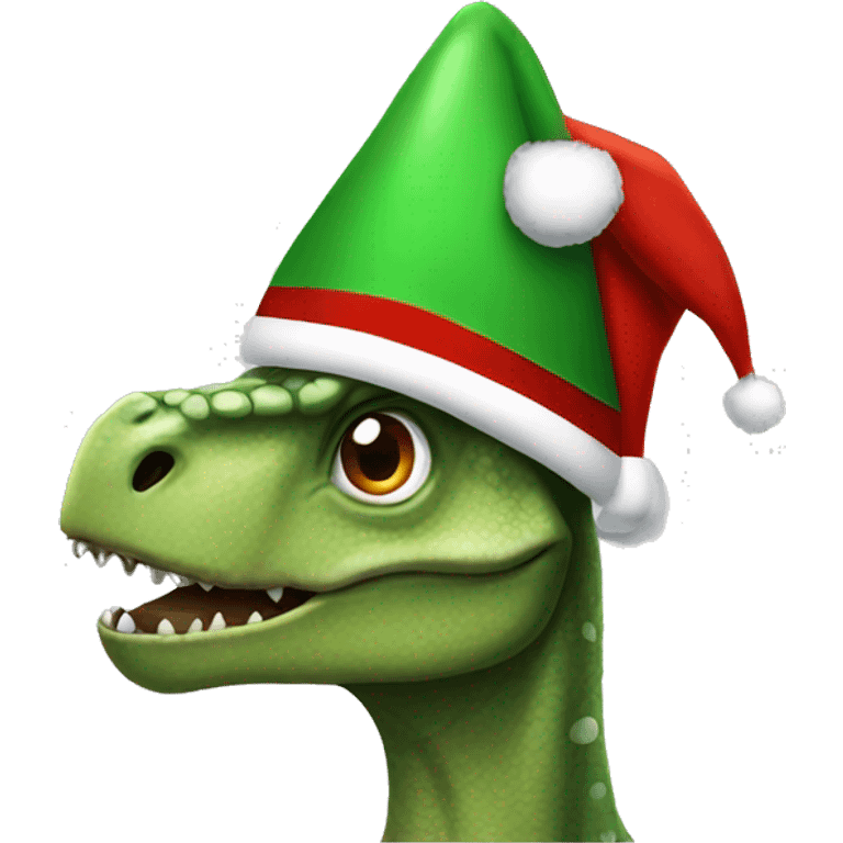 Dinosaur Santa hat emoji