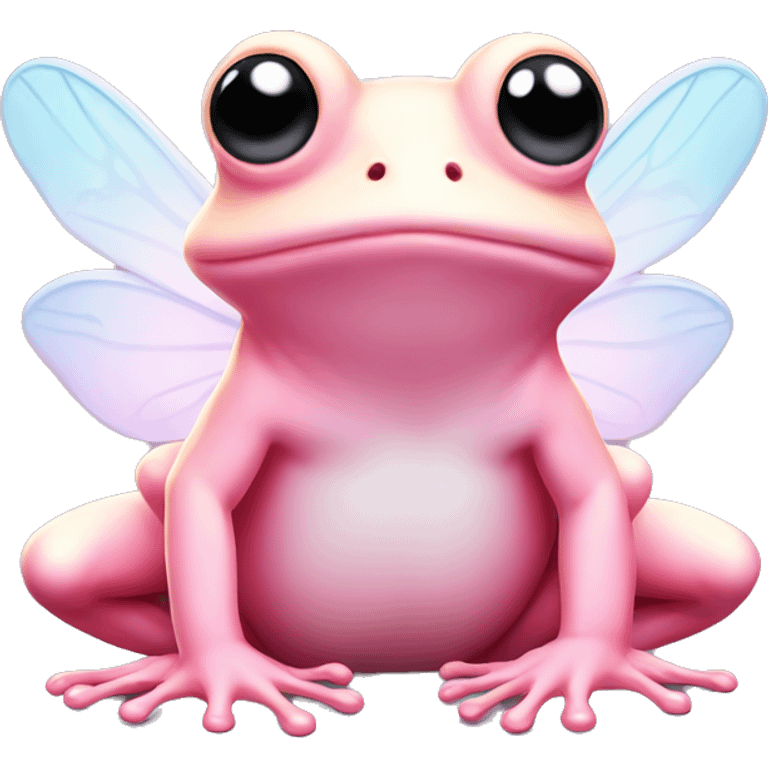 Light pink Fairy frog with gradient wings emoji