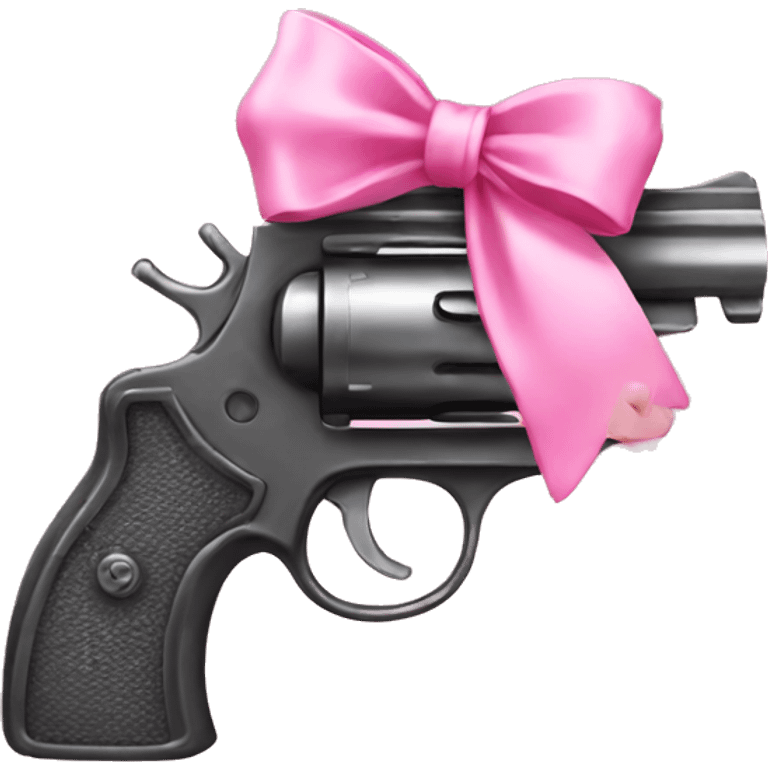 pink pistol with  pink bow emoji