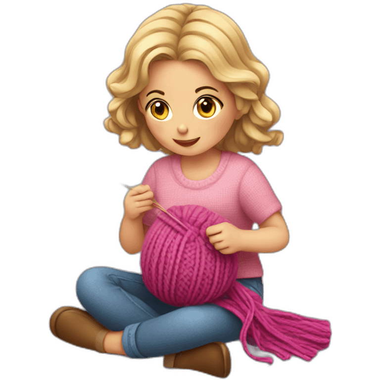 girl knitting emoji