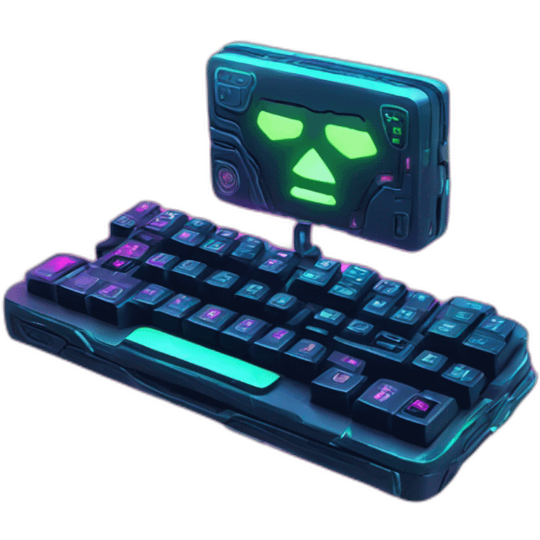 Digital Keys in a cyberpunk environment with neon lighting. emoji