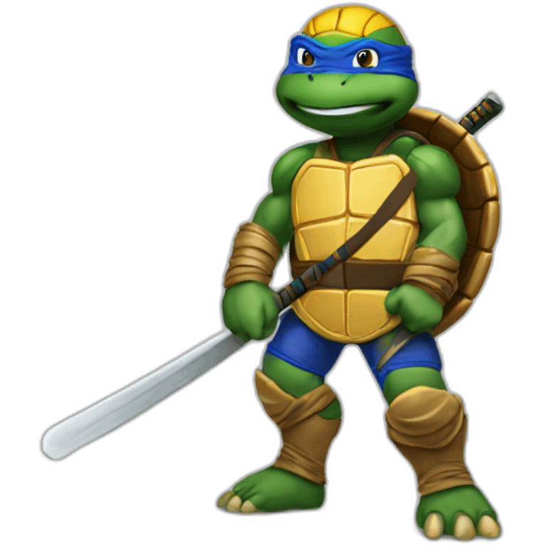 ninja turtle wearing a golden state jersey emoji