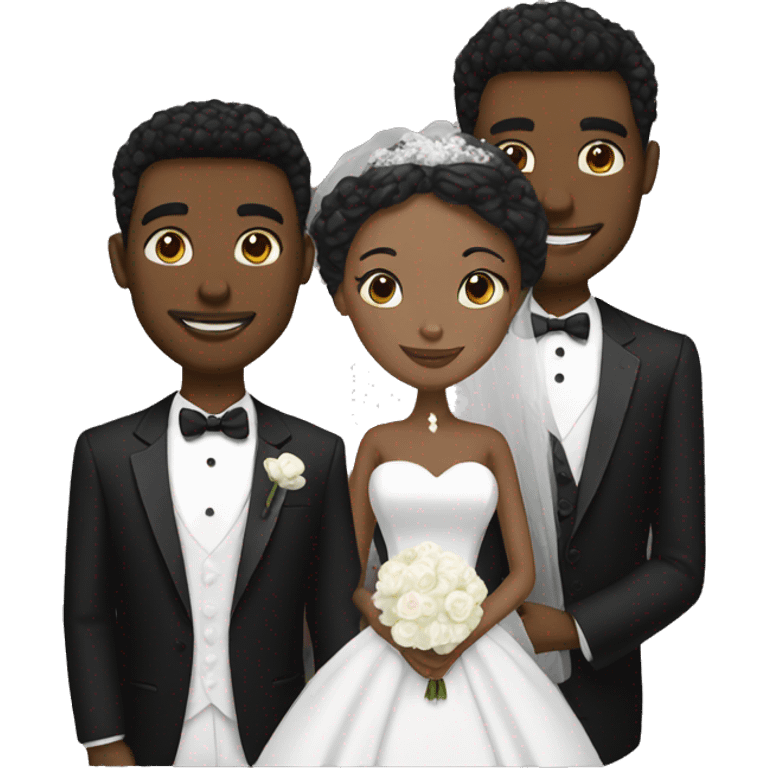 Black bride and white groom emoji