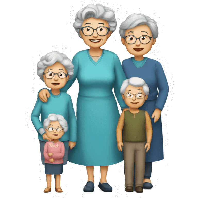 Granny with family emoji