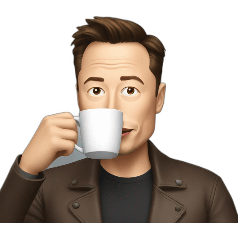 Elon Musk drinking coffee emoji