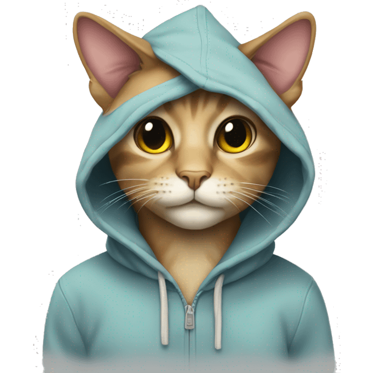 Cat wearing a hoodie  emoji