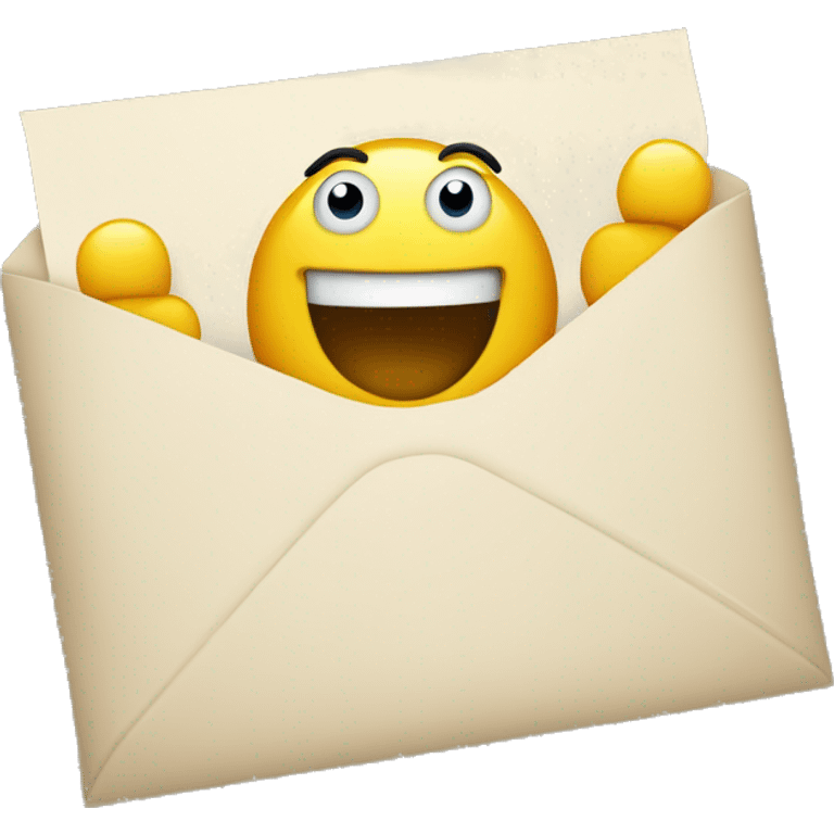 letter with konfetti jumping out emoji