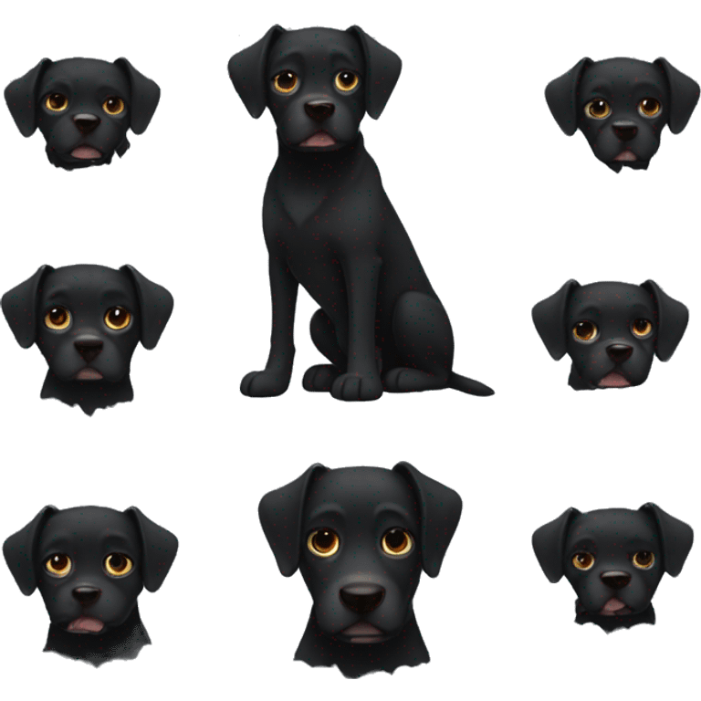 Dark dog   emoji