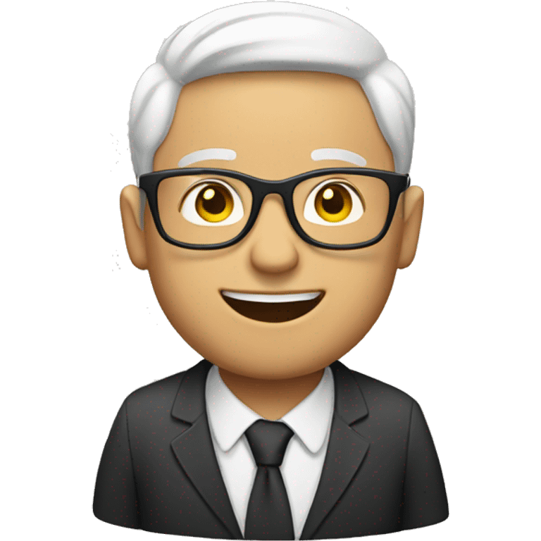 white guy with glasses and lap emoji