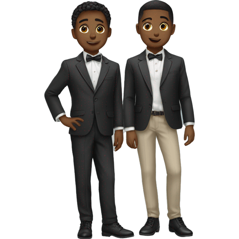 two boys in stylish attire emoji