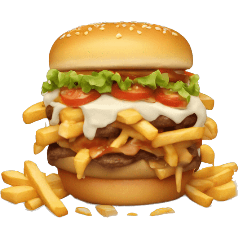 poutine qui manges un burger emoji